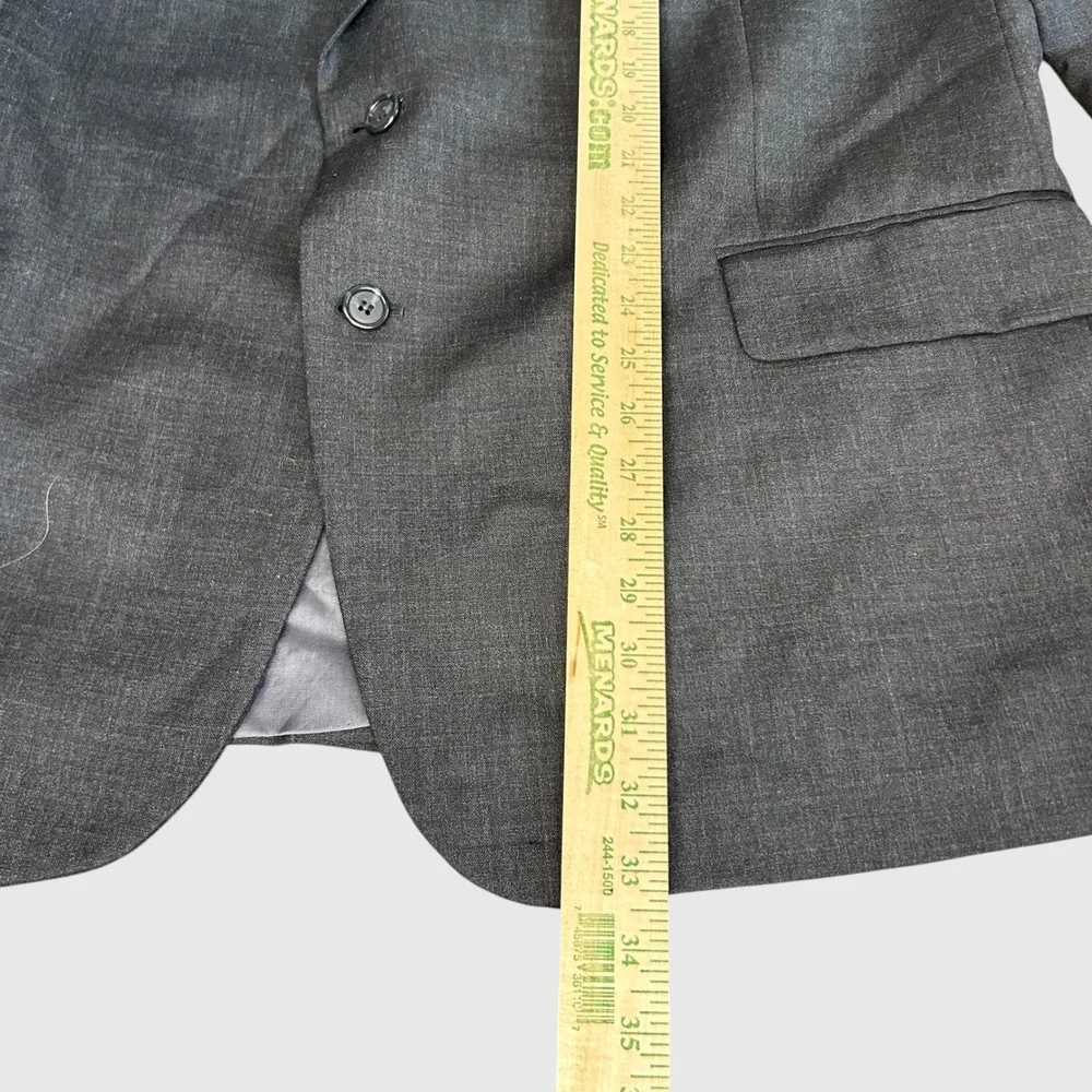 English Manor Dark Academia Wool Blazer 48R Grey Professional Sport Coat Jacket